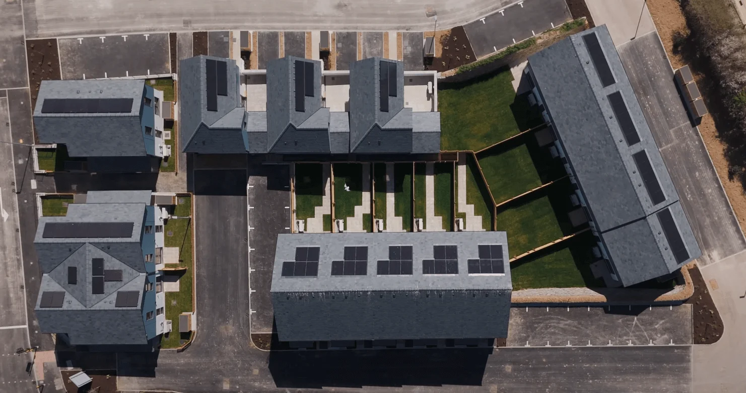 Aerial view of the Trevithick Manor Farm development, Newquay